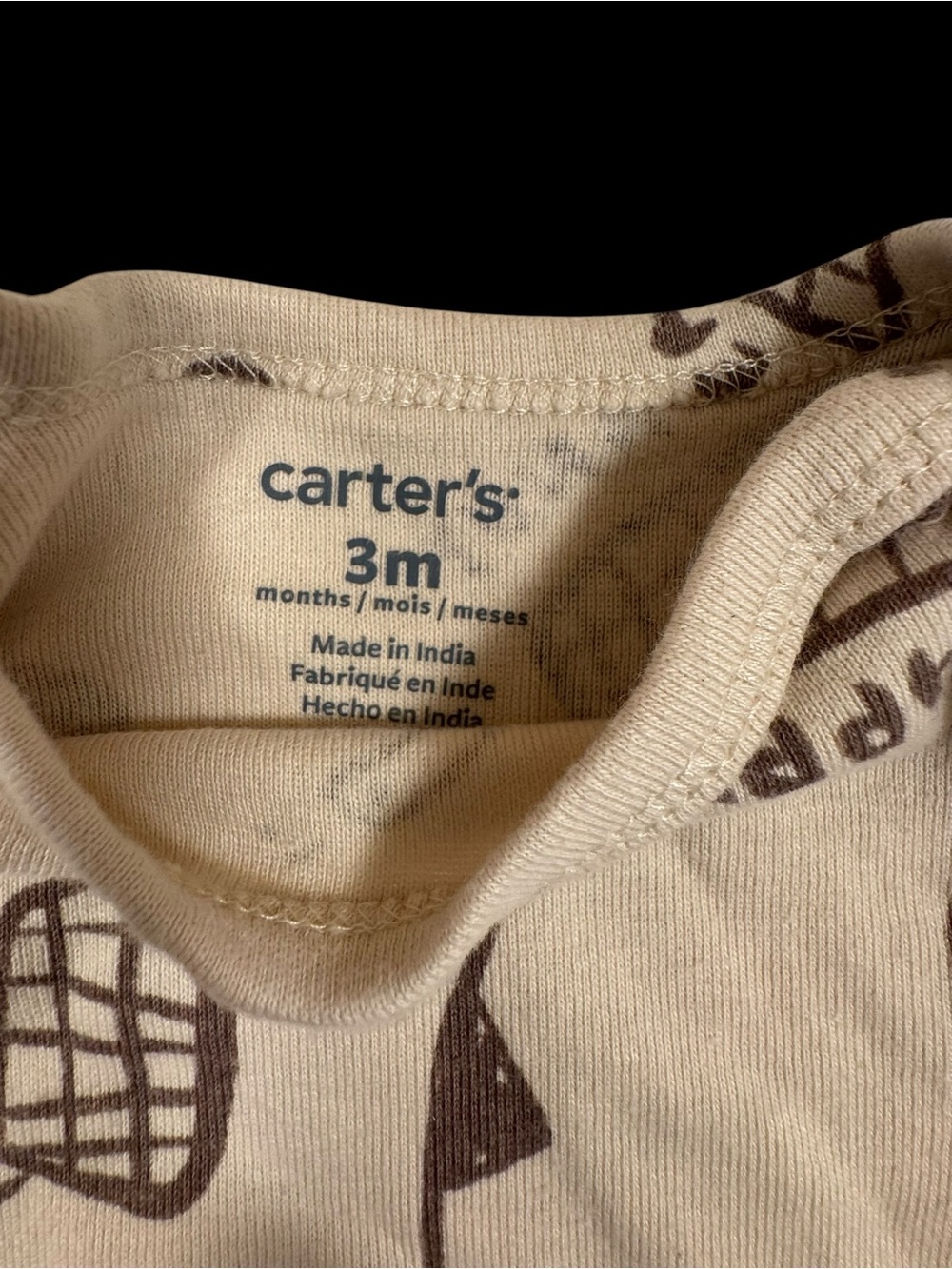 Baby Elephant Print Bodysuit and Striped Pants Set - Cream & Brown carters - Picture 4 of 8